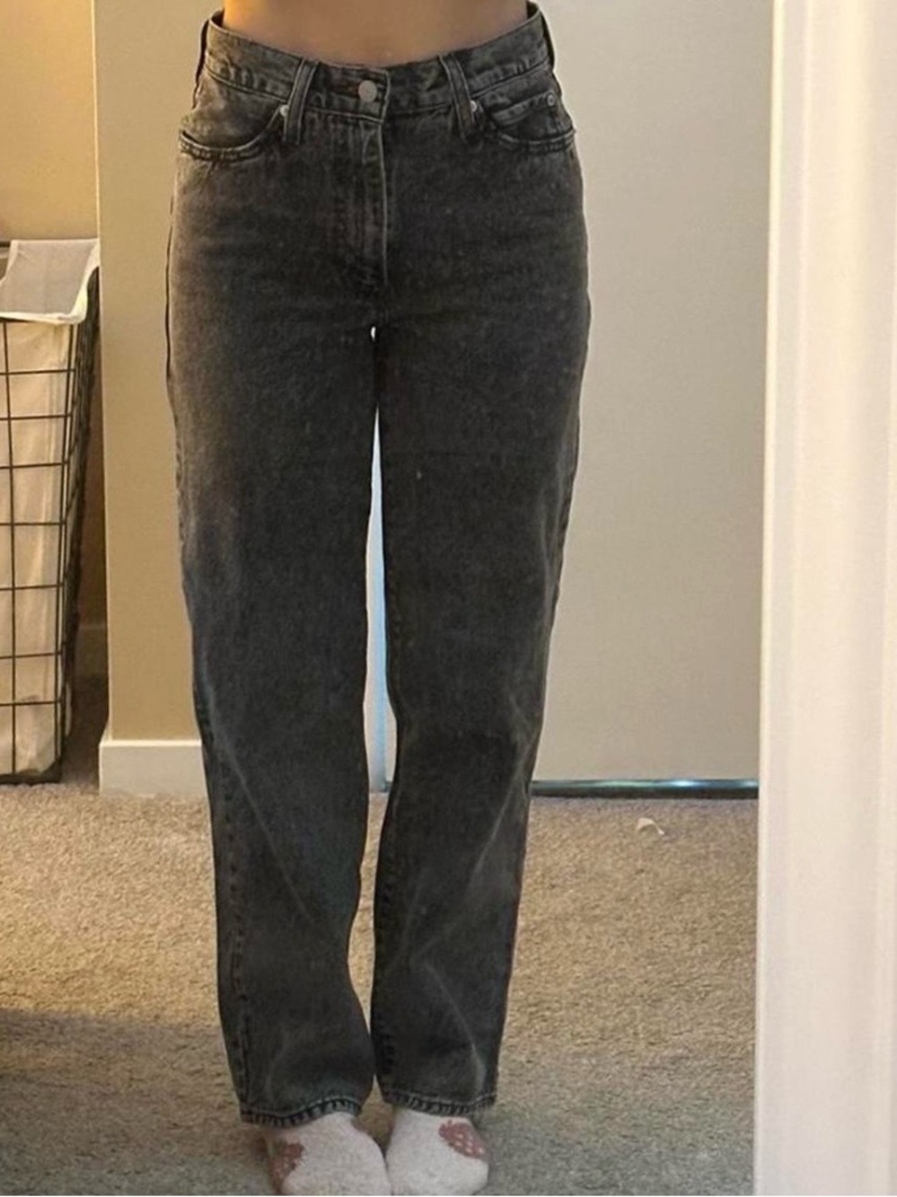 Levi's High Rise “94 Baggy” Straight Leg Jeans - Washed Black